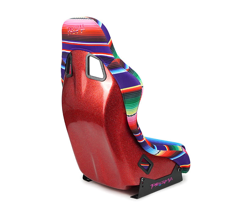 NRG FRP Bucket Seat PRISMA - MEXICALI Edition: Medium Vegan Seat with Stunning Red Pearlized Back