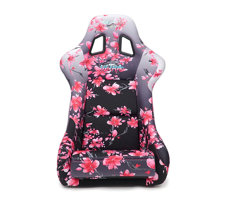 NRG FRP Bucket Seat PRISMA - SAKURA Edition: Large Vegan Seat with Pink Pearlized Back